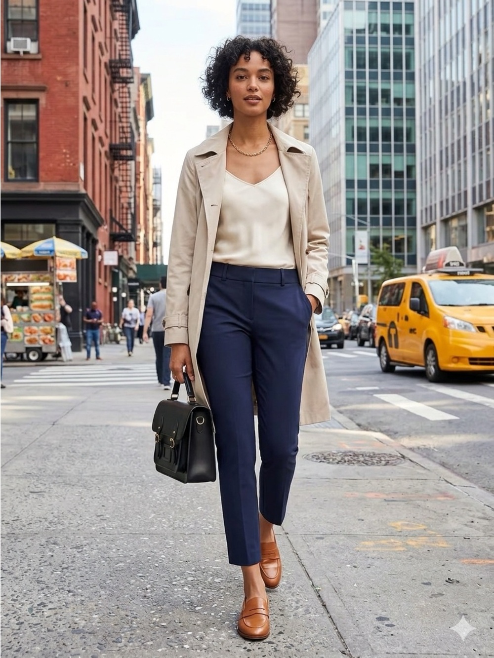 LOFT Navy Ankle Pants with Classic Tailored Fit
